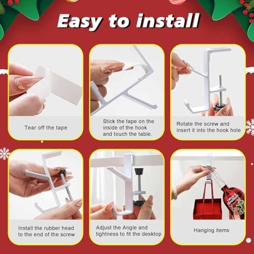 Garland and Stocking Mantel Holders with 2 Hooks, Mantel Hanger for Garland, 2 in 1 Mantel Garland and Stocking Hangers Heavy Duty, Fireplace Garland Hanger for Christmas & Xmas Decoration - Image 3