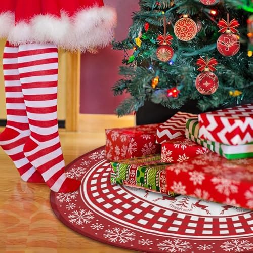 Christmas Tree Skirt 36inch Red Deer Rustic Xmas Decor for Party - Image 5