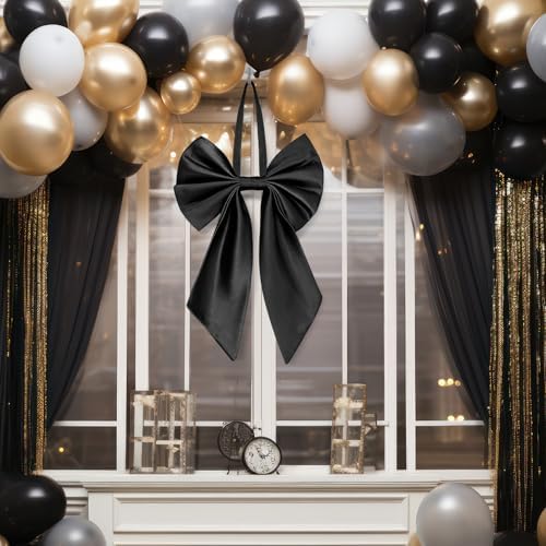 Janinka Black Christmas Tree Topper Bow 22" Big,Polyester - Image 3
