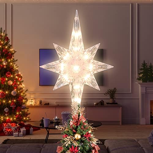 12 Inch Christmas Tree Topper, Bethlehem Star with 10 Lights for Home Xmas Tree Decor (Warm White) - Image 2