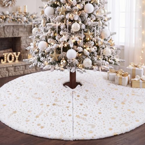 48" Christmas Tree Skirt, Star Style Xmas Wizard Party Decor - Image 4