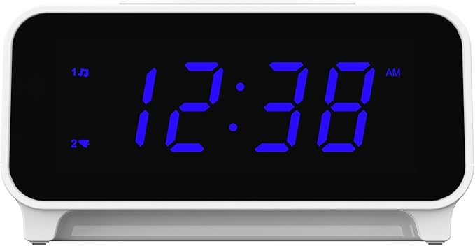 Emerson CKS1500 SmartSet Dual Alarm Clock Radio with AM/FM, 0.9?€? Blue LED Display, 4-Level Dimmer, Blue Accent Light, Sleep Timer & Auto Time Setting