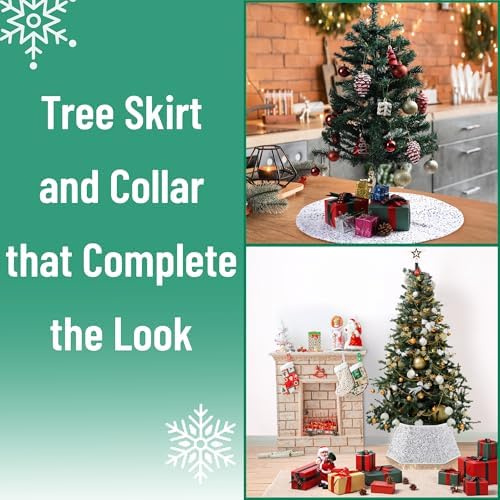 Mr. Pen- Silver Sequin Christmas Tree Skirt and Tree Collar - Image 3