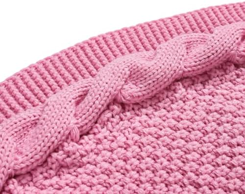 Sattiyrch Christmas Tree Skirt,Luxury Cable Knit Knitted Thick Rustic Xmas Holiday Decoration (Pink,36in) - Image 6