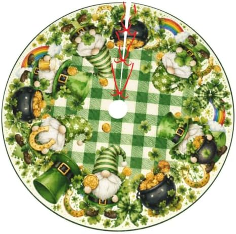 St.Patrick's Day Gnome Christmas Tree Skirt Tree Mat for Xmas Holiday Party Decorations Indoor Outdoor 36 Inch by Unknown
