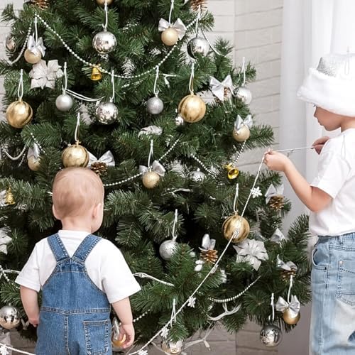 JUNEBRUSHS 150Pcs Ornament Hangers for Christmas Tree, Adjustable Ribbon Hangers Christmas Ties String Ribbon Loops for Ornament Hanging Tree Decorations, White - Image 7