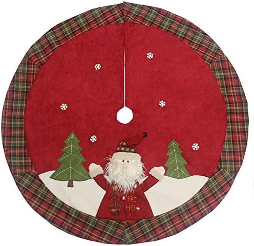 Sunnyglade 48 Inch Christmas Tree Skirt Double-Layer Design Santa Pattern by Sunnyglade