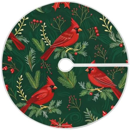 ATTX Red Cardinal Bird Christmas Tree Skirt Home Decoration Large Round Tree Skirt 47.2 Inches by ATTX