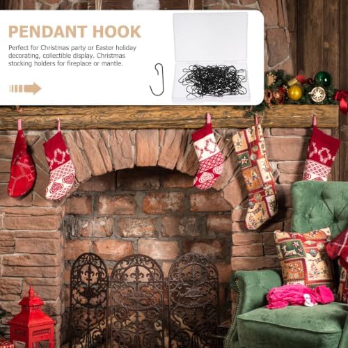 120pcs Christmas Ornament Hooks for Stockings and Bags, Iron Black - Image 7
