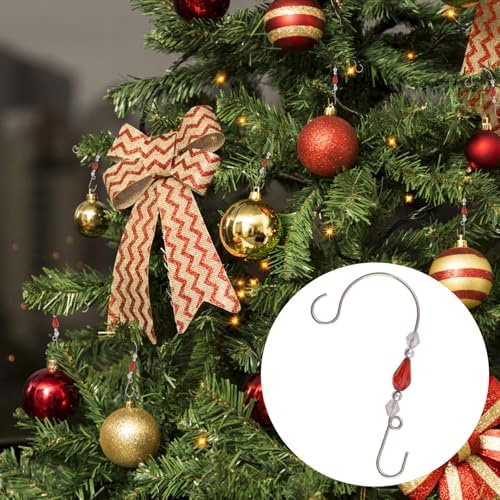 INCREWAY 30 Pcs Ornament Hooks with Beads Christmas Decorations Metal Hooks Wire Spiral Shaped for Christmas Tree Ornament Hanger - Image 5