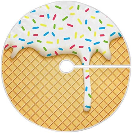 Blueangle Ice Cream Cone Christmas Tree Skirt 47.2Inch Tree Skirt for Holiday Christmas Decorations Xmas Tree Skirt Xmas Decorations by Blueangle