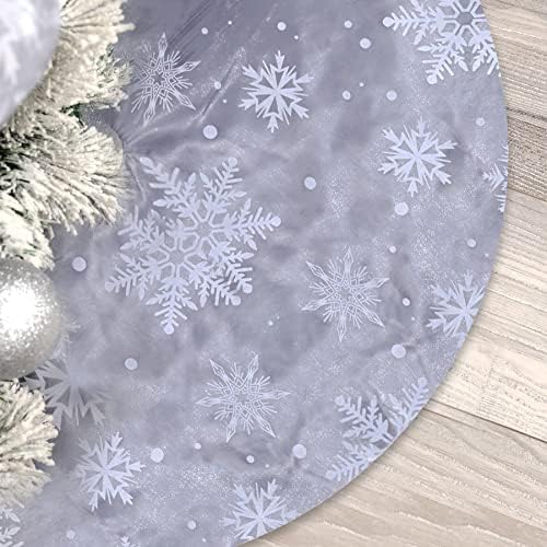 Flash World 36 Inch Large Christmas Tree Skirt Xmas Soft Cover Mat Decor Snowflake Collar Farmhouse Tree Skirt for Holiday Ornaments Party Home Indoor Decorations (Flocking Grey, 36INCH) by FLASH+WORLD