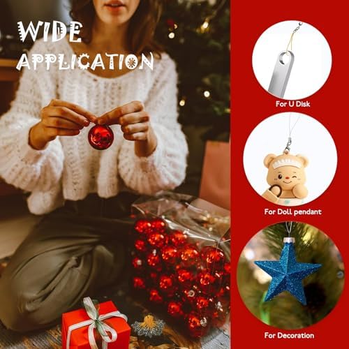 SHERY Christmas Ornament Hanging String Tree Hanger String Hanging String Adjust Hook String with Snaps for Xmas Tree Ornament Decorations 200PCS - Image 4