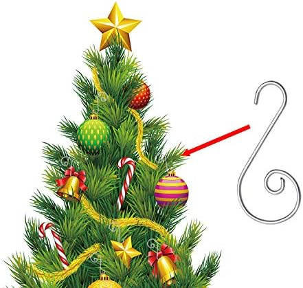 Mini Skater 30PCS Small Christmas Ornament Hooks 2 Inch Length Metal Hanger Hook Xmas Decoration S Hook for Christmas Tree Decorating (Silver) - Image 3