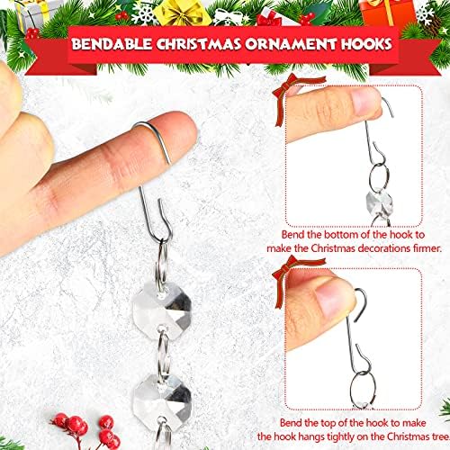 Hotop 240 Pcs Halloween Ornament Hooks Silver Ornament Hangers - Image 3