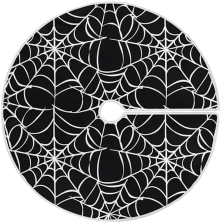 Halloween Spider Web Christmas Tree Skirt Small Xmas Tree Skirts Decorations 36 in Burlap Tree Mat Cover for 4 ft Trees Holiday Party by BOENLE-WELCOMEYOURCOMING
