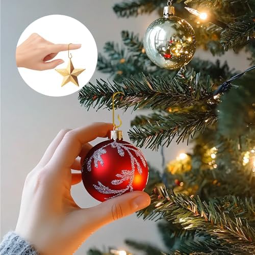 Christmas Ornament Metal Hooks Hangers, 200PCS Gold Bendable Metal Wire Hanging Hook for Christmas Tree Decoration Easter Egg Hangers Halloween Party Decoration - Image 3