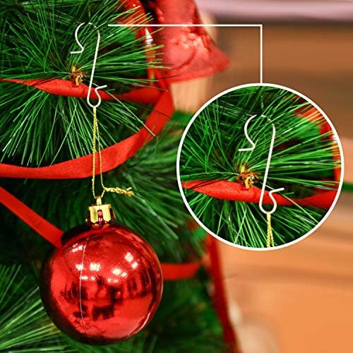 Tatuo Xmas Ornament Hooks Metal Wire Hooks Ornament Hangers with Storage Box for Christmas Tree Decoration (201, Gold and Silver) - Image 5