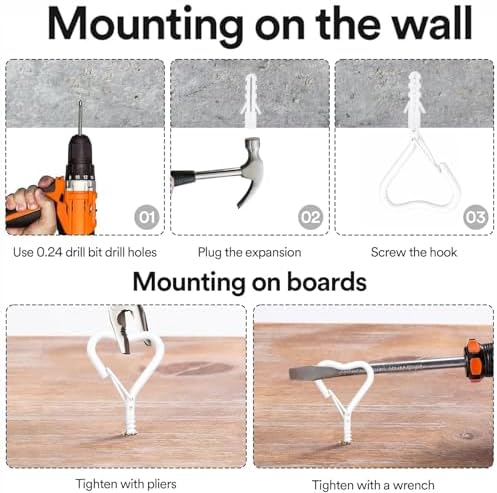 10 Pack Heart Shaped Screw Hooks for Hanging Plants, Ceiling Hooks - Image 4