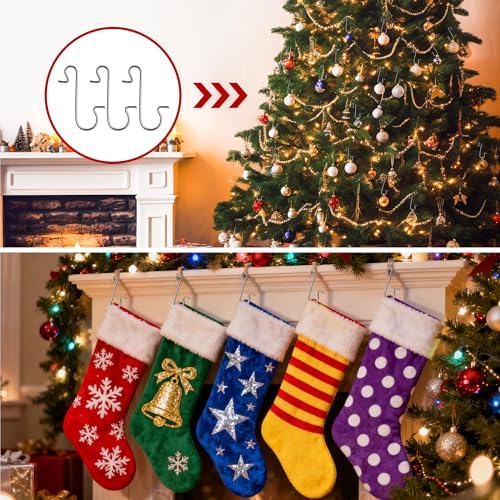 Ornament Hooks, 100 Pcs Christmas Ornament Hooks, Ornament Hangers, Ornament Hook for Christmas Trees, Metal Wire Small Ornaments Hooks Anchors for Xmas Tree Decorations Hanging Party Decor, Sliver - Image 6