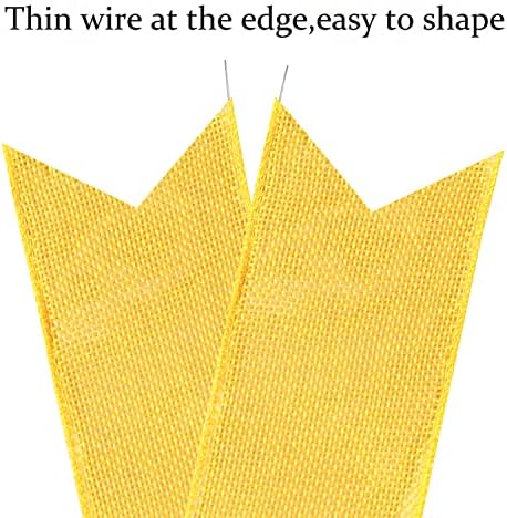 2 PCS Spring Summer Wreath Bow Decor,Decorative Bow with Yellow Burlap and Black White Stripe Ribbon for Holiday Tree Topper Home Front Door Outdoor - Image 4