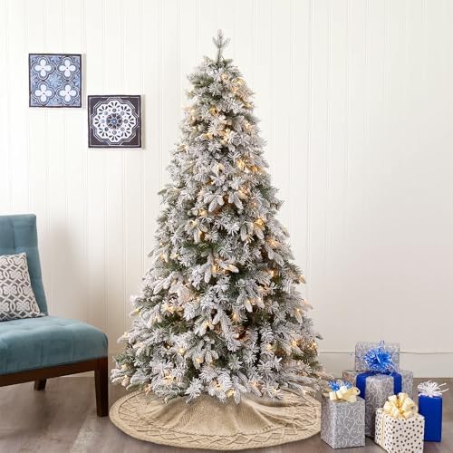YUJUN 48 in Beige Christmas Knitted Tree Skirt for Xmas Home Decoration - Image 7