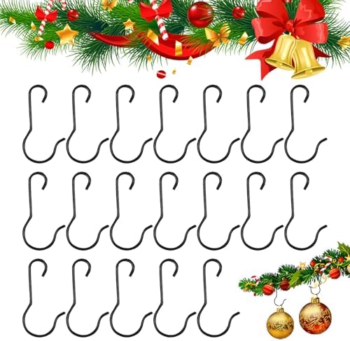 Christmas Ornament Hooks, 100PCS Christmas Ornament Hangers, Ornament Hooks for Christmas Trees, Black Ornament Hooks Christmas Hooks for Ornaments with Storage Box for Christmas Tree Decorations by Psxuie