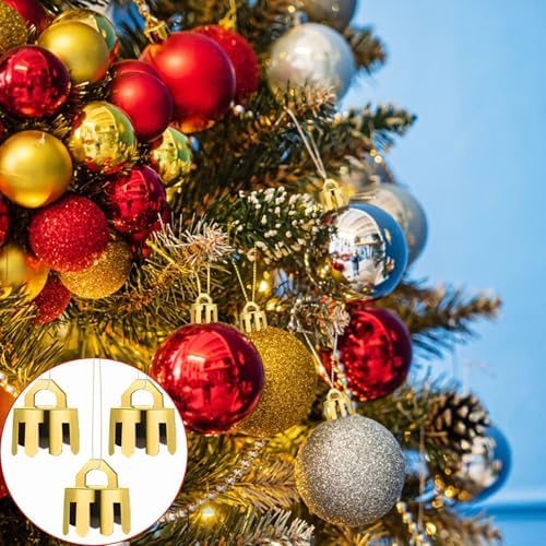 150 Pcs Round Christmas Ornament Caps - Removable Plastic Hangers - Gold, 0.5 Inch - Image 4