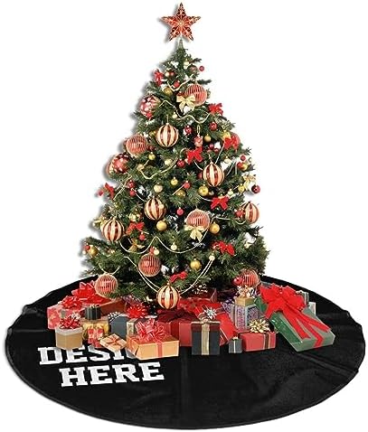 Custom Christmas Tree Skirt Add Photo Text Logo, Personalized Xmas Large Tree Mat, New Year Festive Holiday Party Decorations 30" inches - Image 6
