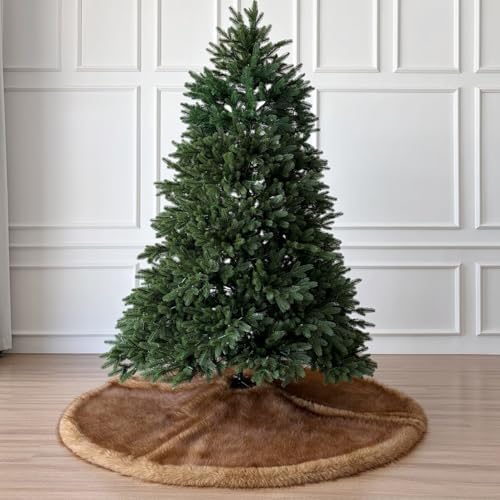 Huntsman High-Pile Faux Fur Christmas Tree Skirt with Hidden Slide Clasp Closure and Durable Microfiber Backing (Bronze, 72-Inch) - Image 2