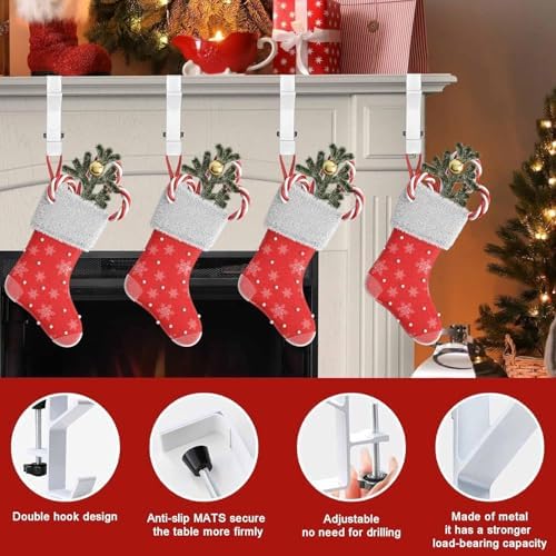 Garland and Stocking Mantel Holders with 2 Hooks, Mantel Hanger for Garland, 2 in 1 Mantel Garland and Stocking Hangers Heavy Duty, Fireplace Garland Hanger for Christmas & Xmas Decoration - Image 5