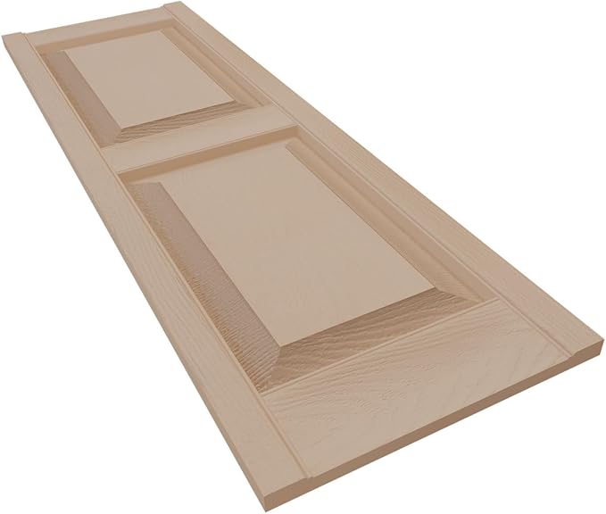 12"W x 39"H Lifetime Vinyl, Standard Two Equal Panels, Raised Panel Shutters, w/Installation Shutter-Lok's & Matching Screws (Per Pair), Wicker
