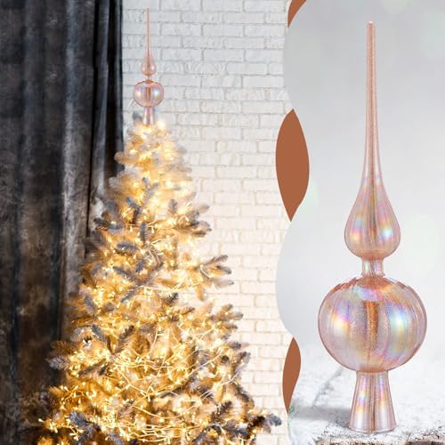 Gejoy 12" Mercury Glass Christmas Tree Topper,Classic,Glitter - Image 4