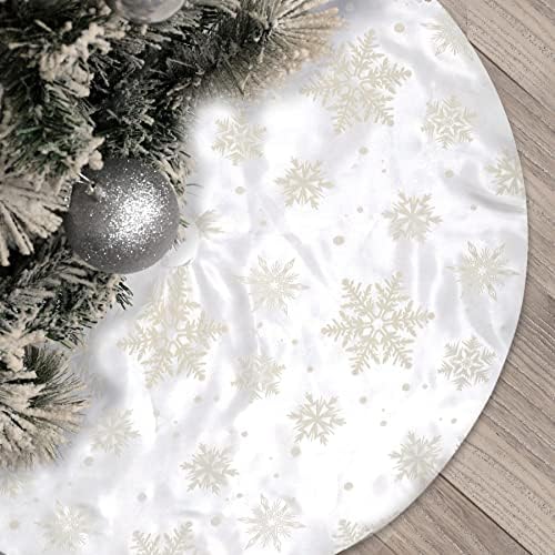 Flash World 36 Inch Large Christmas Tree Skirt Xmas Soft Cover Mat Decor Snowflake Collar Farmhouse Tree Skirt for Holiday Ornaments Party Home Indoor Decorations (Flocking White, 36INCH) by FLASH+WORLD