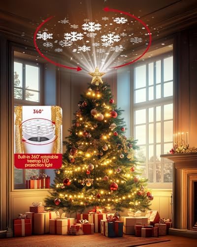 Brightown Christmas Star Tree Topper with Snowflake Projector Lights - Image 3