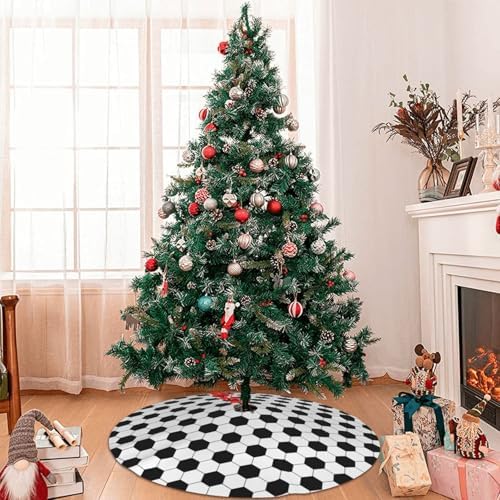 Soccer Traditional Christmas Tree Skirt Holiday Party Xmas Tree Skirt Mat Christmas Ornaments Decoration 36 Inch - Image 6
