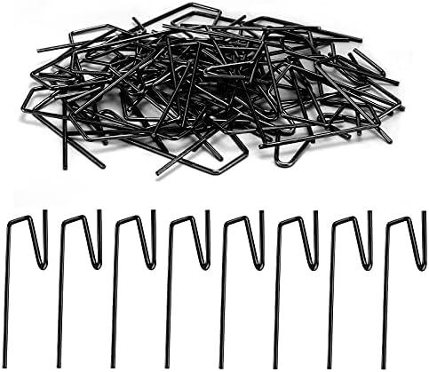 Ripeng 100 Pieces Christmas Gutter Clips & Hooks, Stainless Steel Heavy Duty Light Hook for Metal Gutter, Holiday Light Clips for Outside Grid Hanger Wire Ornament String Party Hanging Decor(Black) by Unknown