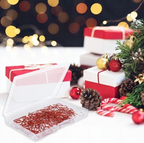 Christmas Ornament Metal Hooks Hangers, 200PCS Red Bendable Metal Wire Hanging Hook for Christmas Tree Decoration Easter Egg Hangers Halloween Party Decoration - Image 5