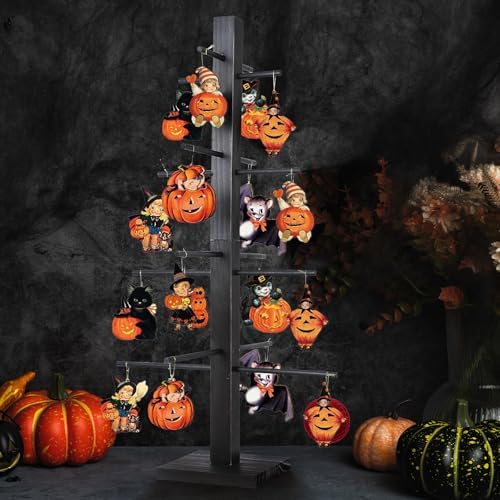 32 Inch Black Halloween Christmas Ornament Display Tree Centerpieces for Tables Ornament Tree Stand Holder Tabletop Artificial Tree for Wedding Anniversary Birthday Farmhouse Party Home Decor by Unknown