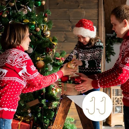 200 Pack Christmas Ornament Hooks, Christmas Tree Ornament Gold Hanging Hooks S-Shaped Christmas Ornament Hangers for Christmas Tree Garland Decorations New Year Party - Image 6
