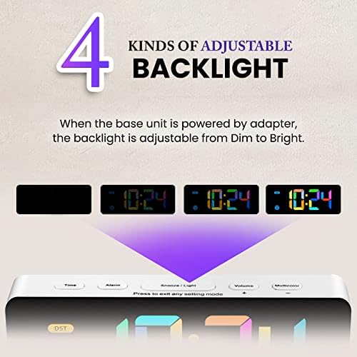HODIK Alarm Clock for Kids -Digital Clock with 7 Color, 4 Dimmable Backlight & 3 Adjustable Volumes, 12/24 Hour, Snooze, Small Clocks for Classroom Bedroom - Image 4