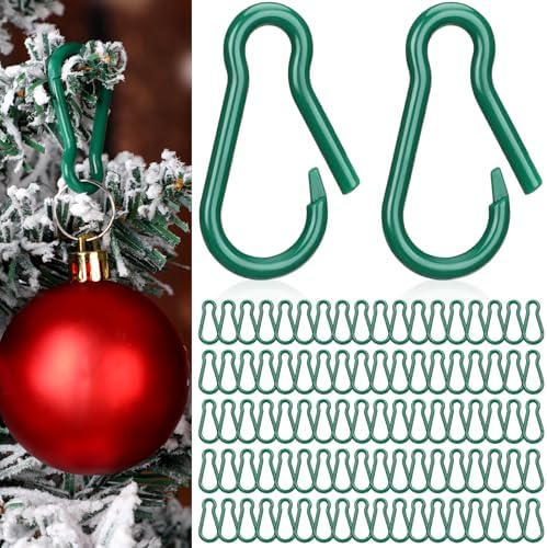 Beeveer 100 Pcs Christmas Ornament Hooks Forest Green Plastic S Shape by Beeveer