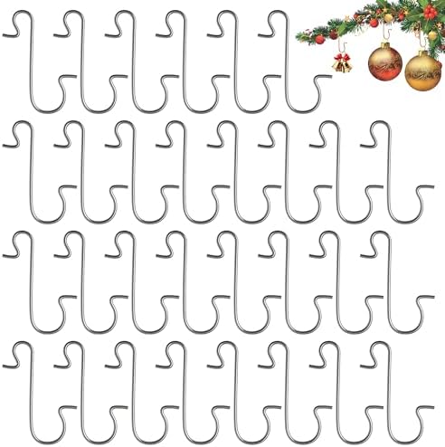Ornament Hooks, 100 Pcs Christmas Ornament Hooks, Ornament Hangers, Ornament Hook for Christmas Trees, Metal Wire Small Ornaments Hooks Anchors for Xmas Tree Decorations Hanging Party Decor, Sliver by Unknown