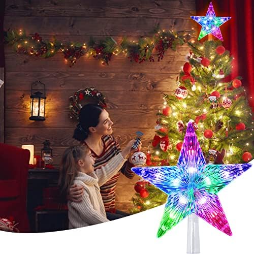 Christmas Star Tree Topper 9.5inch 17 Colors 8 Dynamic Modes with Versatile Remote Controller 3AA Battery Powered for Christmas Tree D??cor - Image 3
