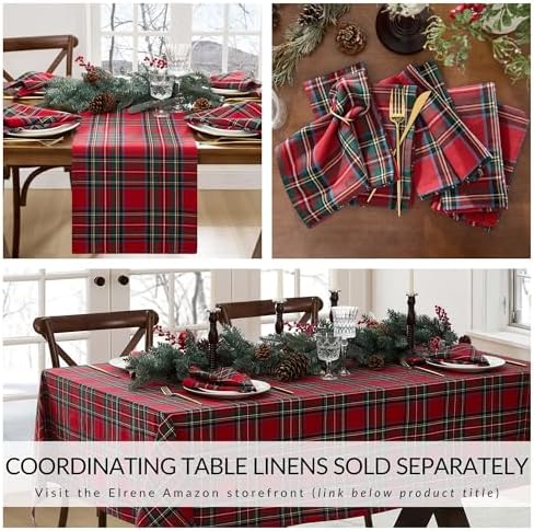 Threadmade Stowe Tartan Plaid Tree Skirt, Red - 48" W x 48" L - Image 5