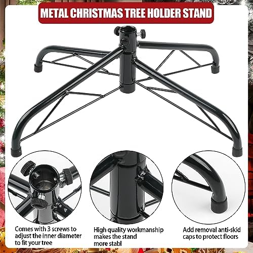CCINEE Metal Christmas Tree Stand, Universal Folding Xmas Tree Stand 15.7 Inch Replacement Tree Stand Base for 3 Ft to 6 Ft Christmas Artificial Trees Fake Tree, Green - Image 3
