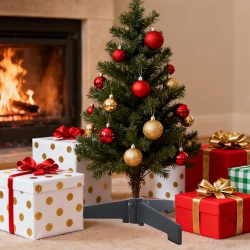 MorningRo Wooden Christmas Tree Stand Base for Artificial Trees Portable Tree Holder for Artificial Trees with 1.25 Inch Diameter Pole or Less Detachable Stand for Xmas - Image 6