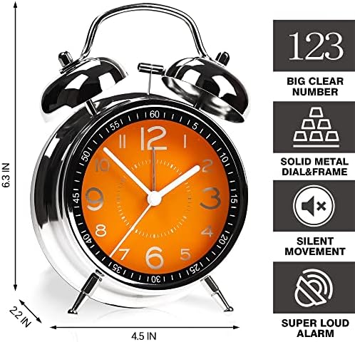 AYRELY?? Super Loud Alarm Clock for Heavy Sleepers Adults, Metal 4.5 Inches - Image 2