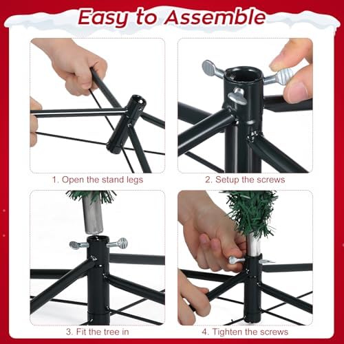 DOITOOL Metal Christmas Tree Stand Base, Artificial Christmas Tree Stand Replacement for Artificial Trees (Black???0.7 in Diameter - Image 6