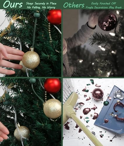 Ornament Hooks ?€? Essential Christmas Tree Decorating Hangers Great Xmas Ornament Hooks for Hanging Christmas Decorations 35 PCS (Round-Upgraded-24pcs) - Image 2
